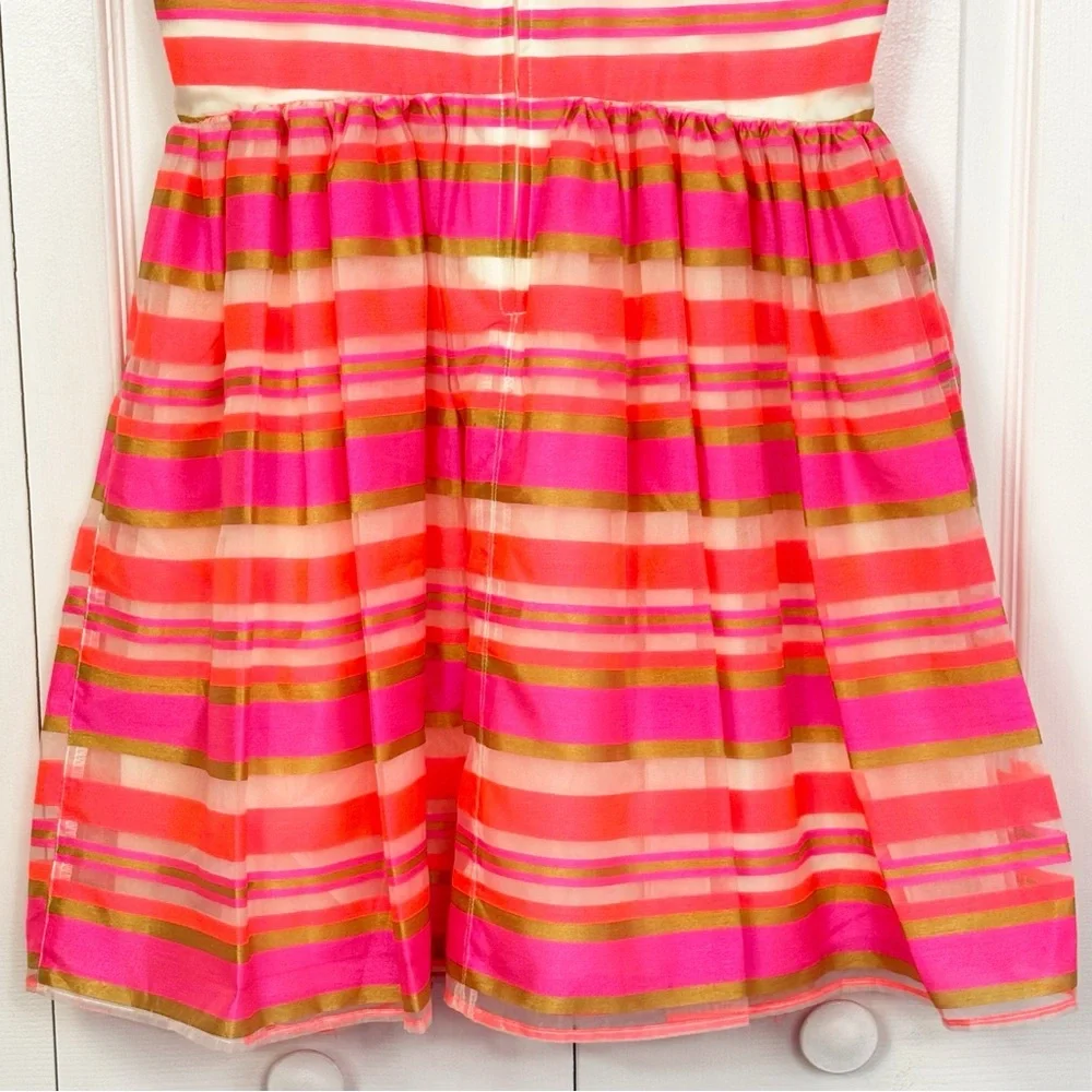 NWT The Children's Place Neon Berry Pink Stripe Sleeveless Dress 16